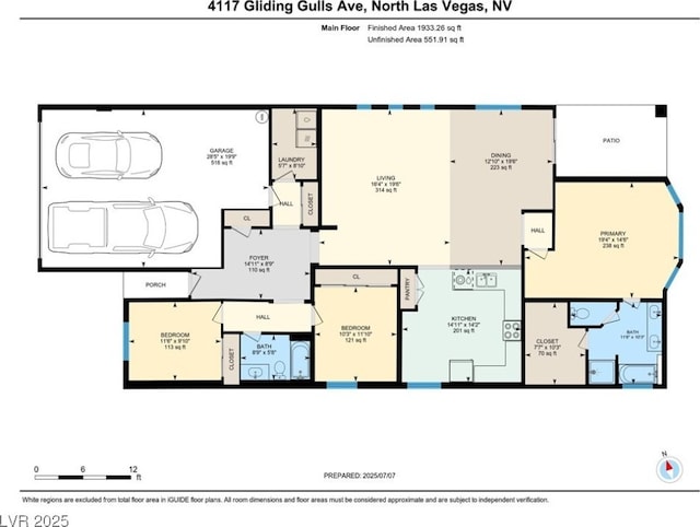 4117 Gliding Gulls Ave, North Las Vegas, NV 89084 - view of floor plan / room layout