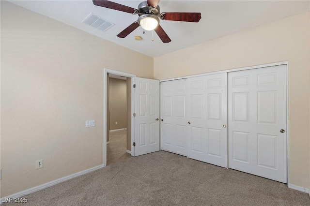 4117 Gliding Gulls Ave, North Las Vegas, NV 89084 - unfurnished bedroom with carpet, a closet, and a ceiling fan