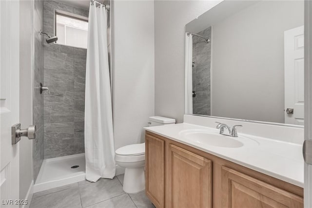 8021 Dancing Springs St, Las Vegas, NV 89143 - full bathroom with vanity, tiled shower, and tile patterned flooring