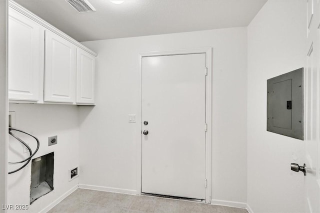 5960 Palmilla St Unit 7, North Las Vegas, NV 89031 - laundry room with electric panel, cabinet space, washer hookup, and hookup for an electric dryer