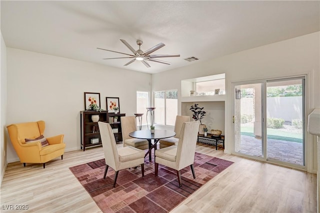 10921 Calcedonian St, Las Vegas, NV 89141 - dining room with wood finished floors and ceiling fan