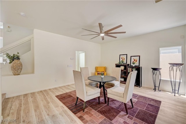 10921 Calcedonian St, Las Vegas, NV 89141 - dining area featuring wood finished floors and ceiling fan