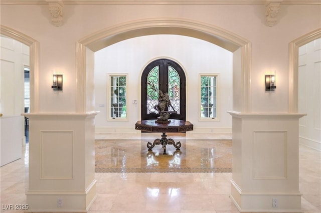 30 Augusta Canyon Way, Las Vegas, NV 89141 - entrance foyer with arched walkways and marble tiled flooring