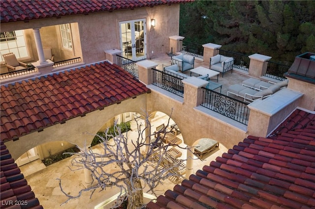 30 Augusta Canyon Way, Las Vegas, NV 89141 - view of patio / terrace with french doors and an outdoor hangout area