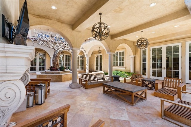30 Augusta Canyon Way, Las Vegas, NV 89141 - view of patio / terrace featuring french doors and outdoor lounge area