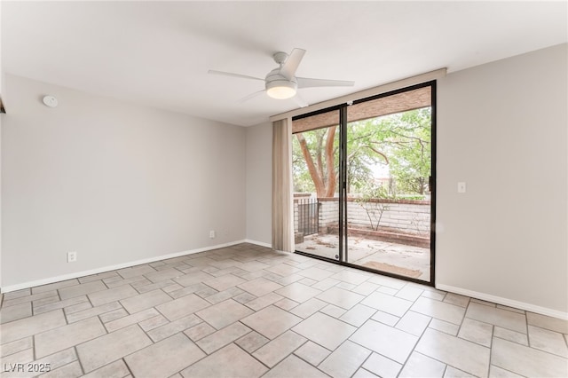 2486 Sabado St, Las Vegas, NV 89121 - unfurnished room featuring ceiling fan, a smoke detector, and light tile patterned flooring