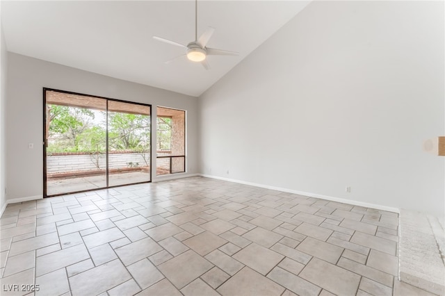 2486 Sabado St, Las Vegas, NV 89121 - unfurnished room with ceiling fan and high vaulted ceiling