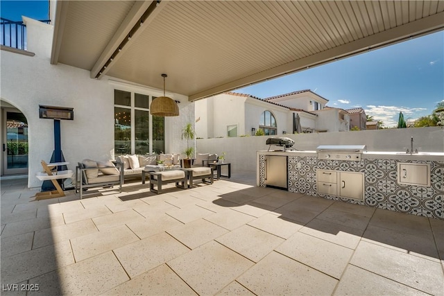 11830 Kingsbarns Ct, Las Vegas, NV 89141 - view of patio / terrace with an outdoor hangout area and area for grilling
