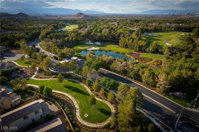 11830 Kingsbarns Ct, Las Vegas, NV 89141 - aerial view of property's location featuring a water and mountain view and a golf club