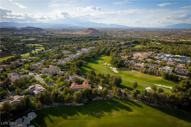 11830 Kingsbarns Ct, Las Vegas, NV 89141 - aerial perspective of suburban area with a mountainous background and a golf course