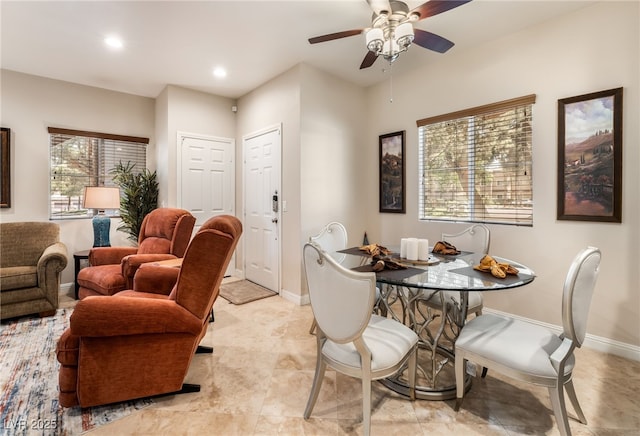 5250 S Rainbow Blvd Unit 1167, Las Vegas, NV 89118 - dining area with ceiling fan and recessed lighting