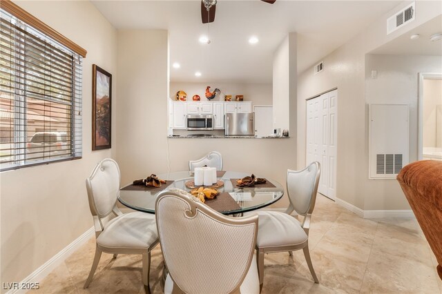 5250 S Rainbow Blvd Unit 1167, Las Vegas, NV 89118 - dining room featuring a ceiling fan, recessed lighting, and a heating unit