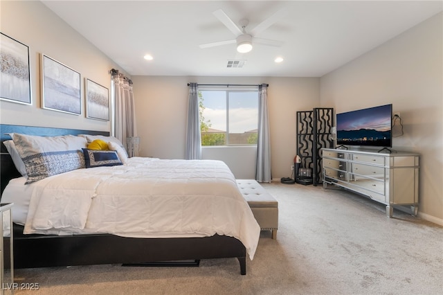 12478 Dolan Point St, Las Vegas, NV 89138 - bedroom with carpet flooring, recessed lighting, and a ceiling fan