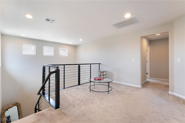 12478 Dolan Point St, Las Vegas, NV 89138 - corridor with an upstairs landing, recessed lighting, and carpet flooring