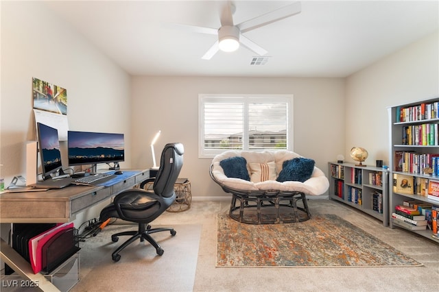 12478 Dolan Point St, Las Vegas, NV 89138 - home office featuring carpet flooring and a ceiling fan