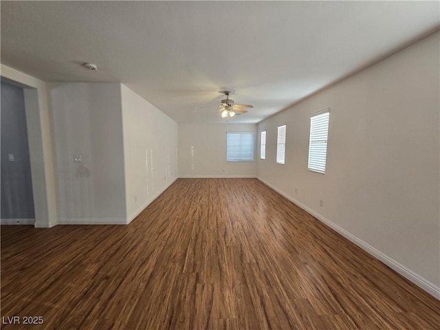 7428 Timber Run St, Las Vegas, NV 89149 - spare room with ceiling fan, dark wood-type flooring, and a smoke detector