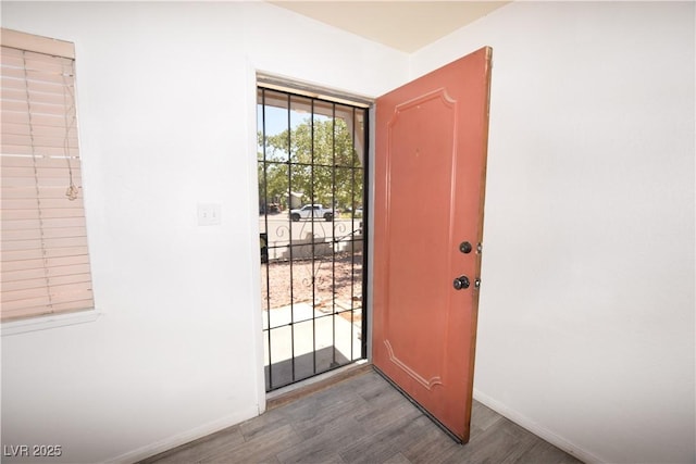 3323 Bancroft Cir, Las Vegas, NV 89121 - foyer with wood finished floors and baseboards
