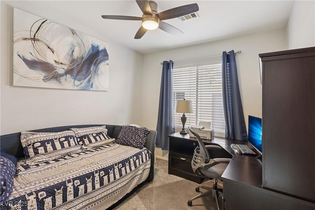 217 Turkey Creek Way, Henderson, NV 89074 - carpeted bedroom featuring ceiling fan and an office area