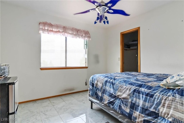 9109 Anchor Cove Ct, Las Vegas, NV 89117 - bedroom featuring light marble finish floors and a ceiling fan