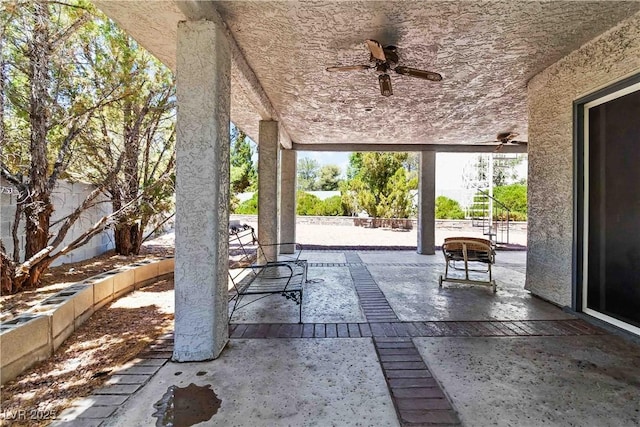 9109 Anchor Cove Ct, Las Vegas, NV 89117 - fenced backyard with a patio and ceiling fan