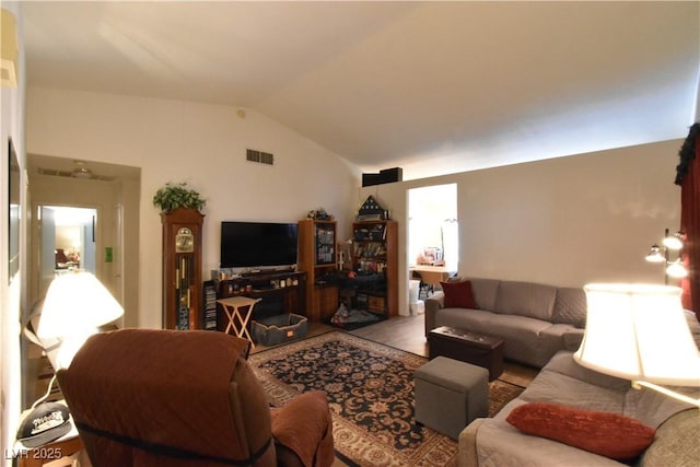 5105 Wildroot Rd, Las Vegas, NV 89130 - living room featuring lofted ceiling