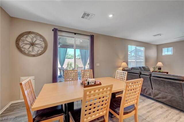 6322 Highledge St, North Las Vegas, NV 89081 - dining area featuring light wood-style flooring and recessed lighting