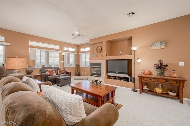 3251 Pheasant Hills Way, Laughlin, NV 89029 - carpeted living room featuring ceiling fan and baseboards