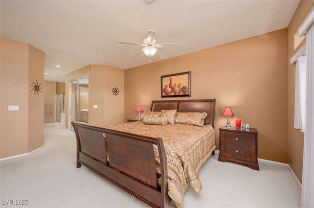 3251 Pheasant Hills Way, Laughlin, NV 89029 - bedroom with light carpet, ceiling fan, and recessed lighting