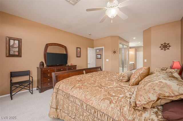 3251 Pheasant Hills Way, Laughlin, NV 89029 - carpeted bedroom with ensuite bath, a ceiling fan, and a closet