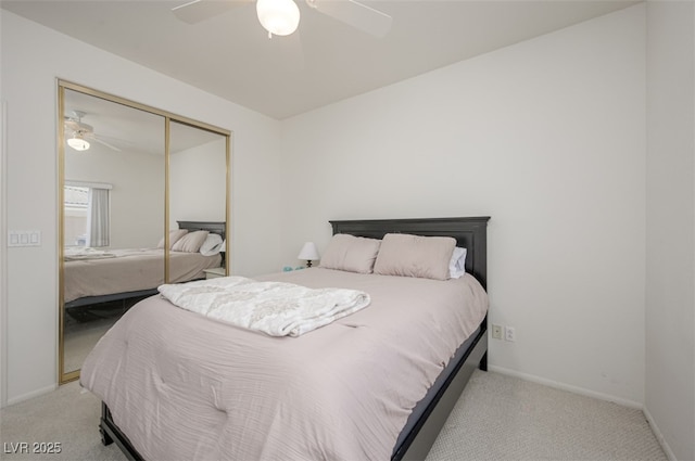 3251 Pheasant Hills Way, Laughlin, NV 89029 - bedroom with carpet, a closet, and a ceiling fan