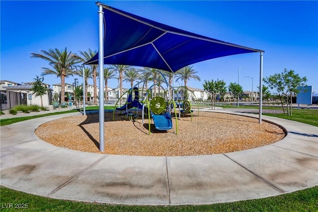 6831 Crimson Shadow St, North Las Vegas, NV 89086 - community jungle gym featuring a residential view