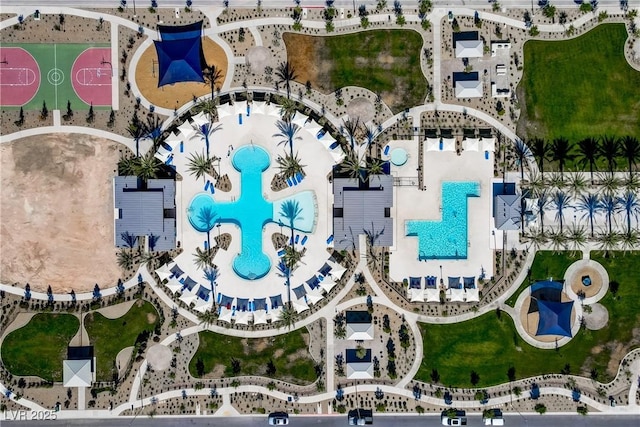 6831 Crimson Shadow St, North Las Vegas, NV 89086 - drone / aerial view of a pool area