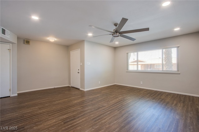4307 Lucas Ave, Las Vegas, NV 89120 - spare room featuring recessed lighting, dark wood finished floors, and ceiling fan