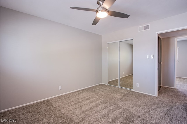 4307 Lucas Ave, Las Vegas, NV 89120 - unfurnished bedroom with carpet floors, a closet, and ceiling fan