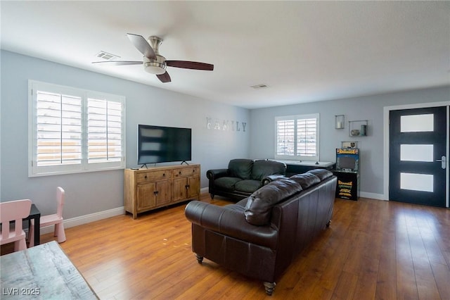 212 Stour Ln, Las Vegas, NV 89144 - living room with hardwood / wood-style floors and ceiling fan