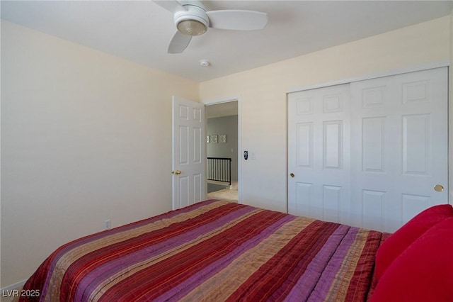 212 Stour Ln, Las Vegas, NV 89144 - bedroom with a closet and ceiling fan