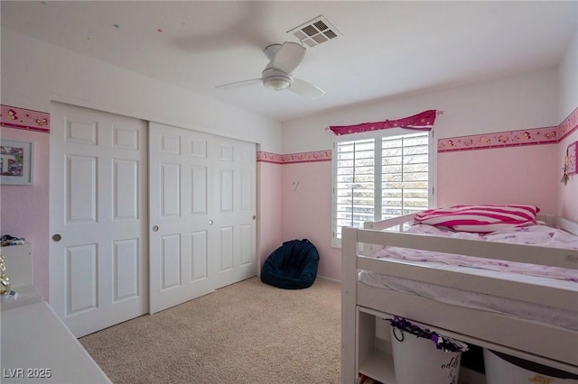 212 Stour Ln, Las Vegas, NV 89144 - carpeted bedroom featuring a closet and ceiling fan