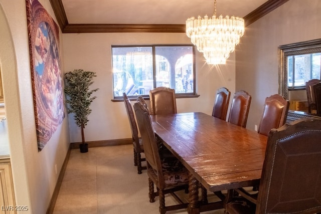 3430 Tanto Cir, Las Vegas, NV 89121 - dining space featuring ornamental molding and a chandelier