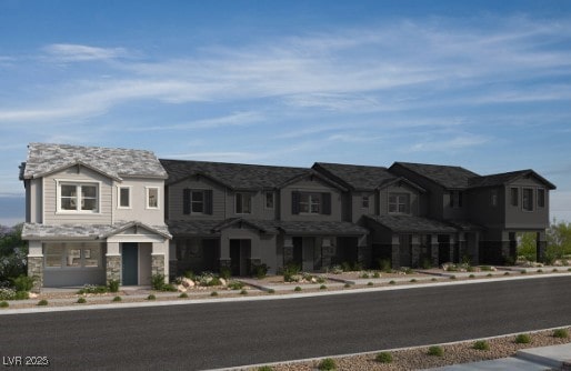 164 Silver Run Ln, Las Vegas, NV 89138 - view of property featuring stone siding and a residential view