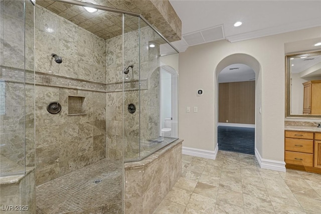 81 Quail Run Rd, Henderson, NV 89014 - bathroom with vanity and tiled shower
