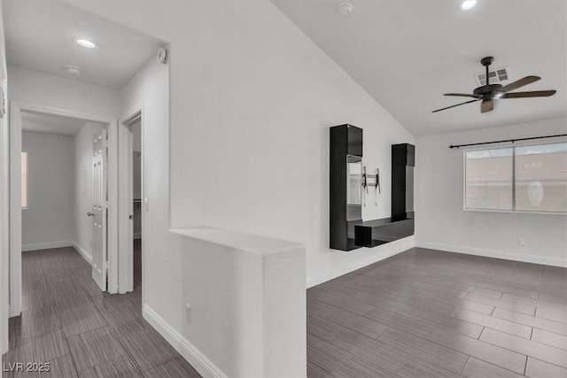 658 Turtleback Dr, North Las Vegas, NV 89031 - hall featuring lofted ceiling, wood finished floors, and recessed lighting