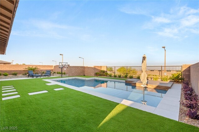 186 Vista Balla Ave, Las Vegas, NV 89138 - view of pool featuring a fenced backyard and a patio