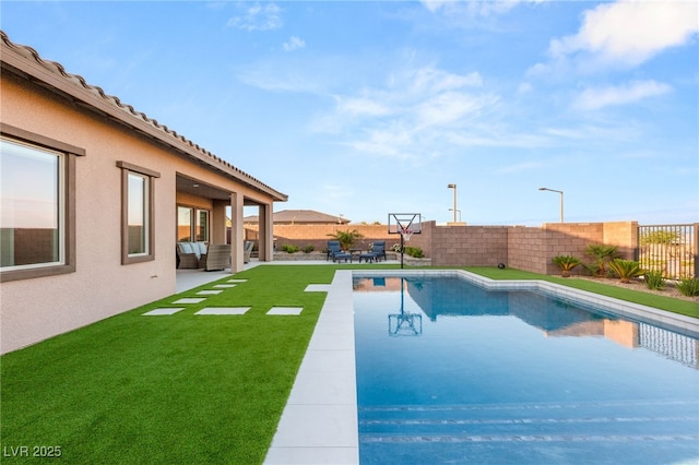 186 Vista Balla Ave, Las Vegas, NV 89138 - view of swimming pool with a fenced backyard and a patio area