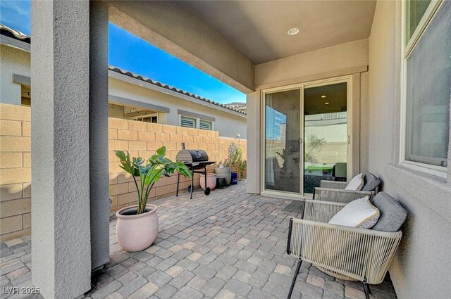 9940 Heather Moore Ave, Las Vegas, NV 89166 - view of patio with area for grilling