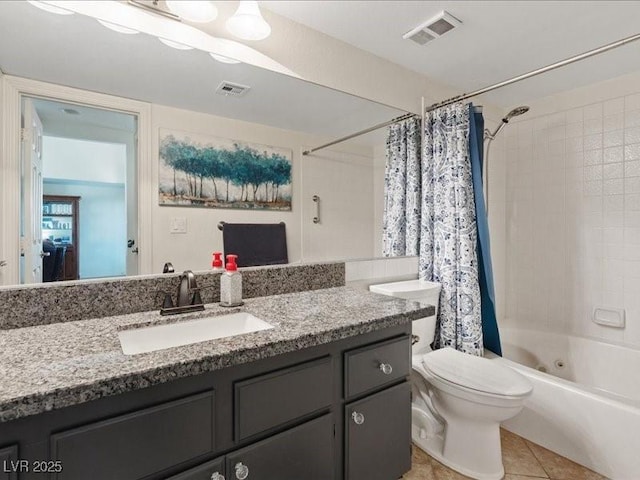 8961 Clairton Ct, Las Vegas, NV 89117 - bathroom with shower / tub combo, vanity, and tile patterned floors