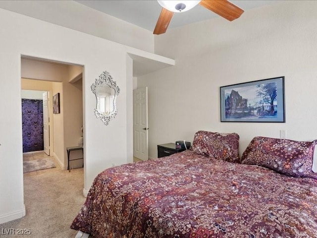 8961 Clairton Ct, Las Vegas, NV 89117 - carpeted bedroom with baseboards and ceiling fan