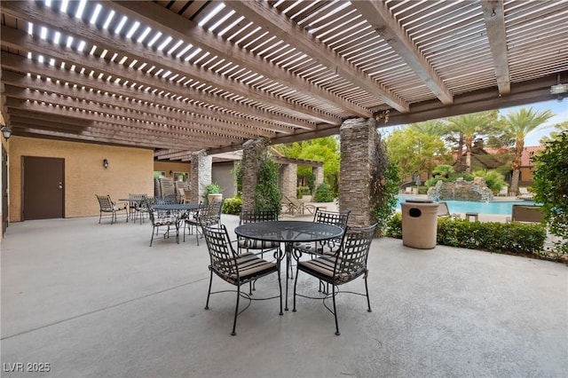 2200 S Fort Apache Rd Unit 1114, Las Vegas, NV 89117 - view of patio with outdoor dining space, an outdoor pool, and a pergola