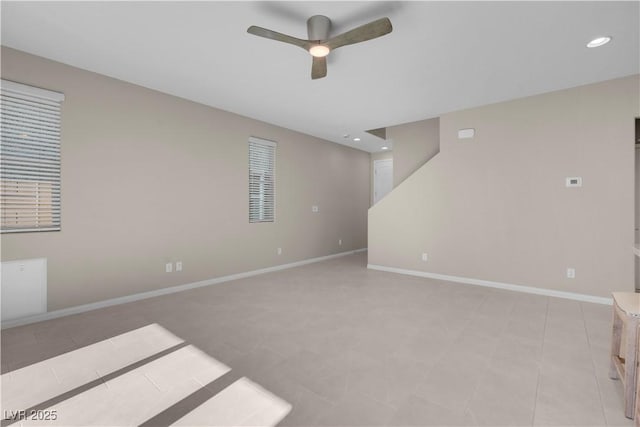 7104 Stockton Dunes St, North Las Vegas, NV 89084 - empty room featuring ceiling fan, recessed lighting, and light tile patterned floors
