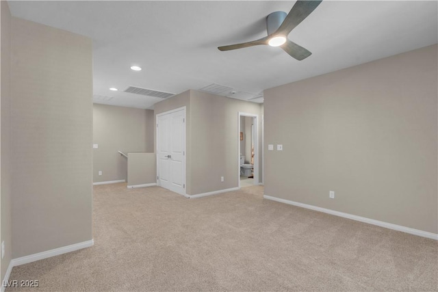 7104 Stockton Dunes St, North Las Vegas, NV 89084 - unfurnished room featuring light colored carpet, recessed lighting, and a ceiling fan