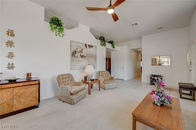 1734 Marshall Dr, Henderson, NV 89014 - carpeted living room featuring ceiling fan